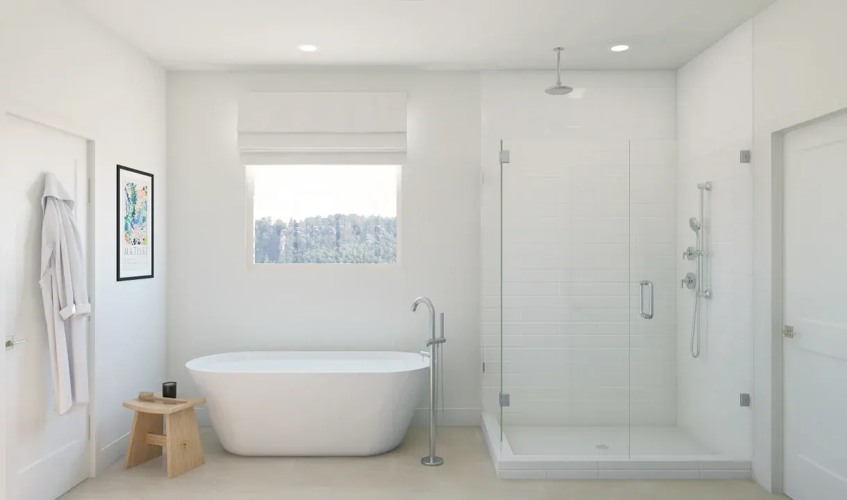 Primary bath with freestanding tub