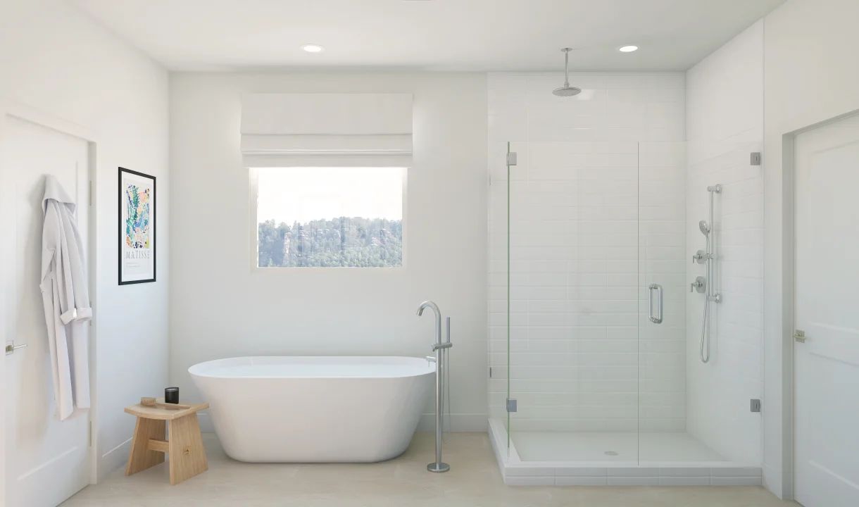 Primary bath with freestanding tub
