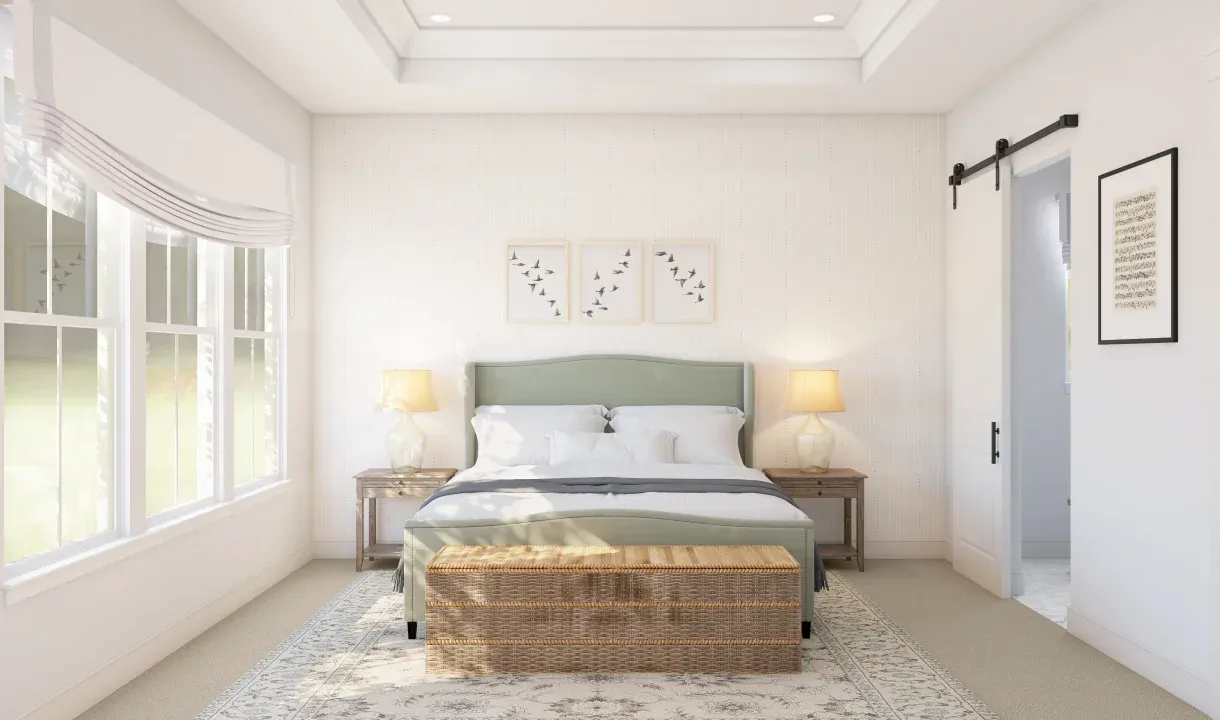 Primary suite with tray ceiling