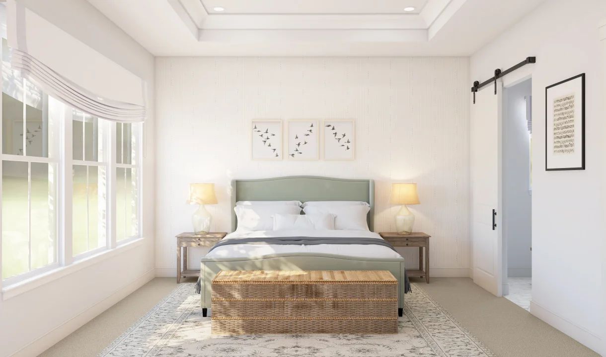 Primary suite with tray ceiling