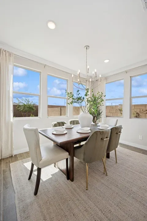 Cozy dining area with natural light