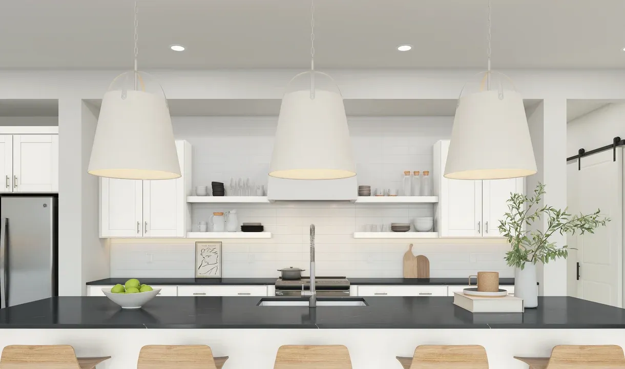 Kitchen with granite island