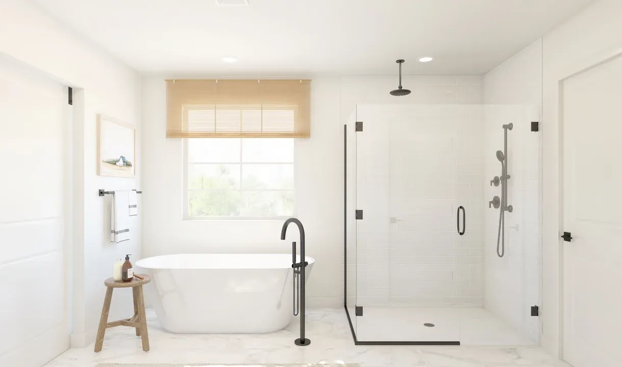 Primary bath with freestanding tub