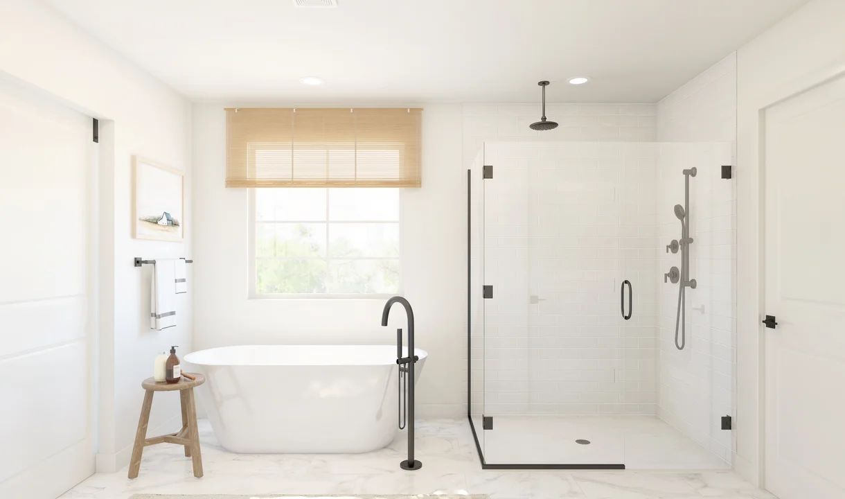 Primary bath with freestanding tub
