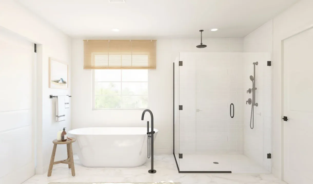 Primary bath with freestanding tub