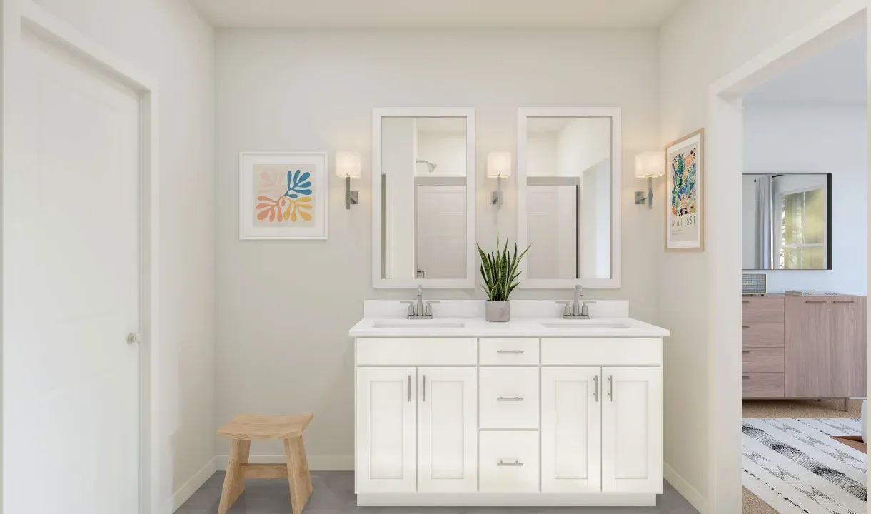 Primary bath with dual sinks
