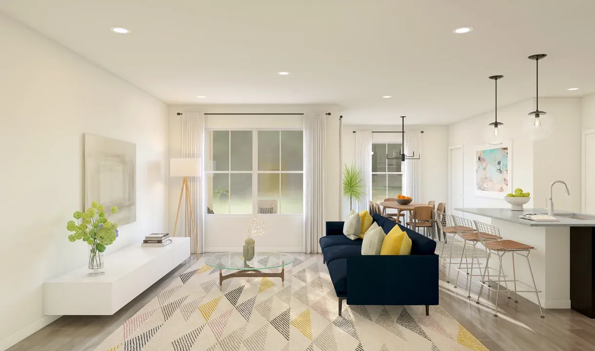 Great room with low-profile LED lighting