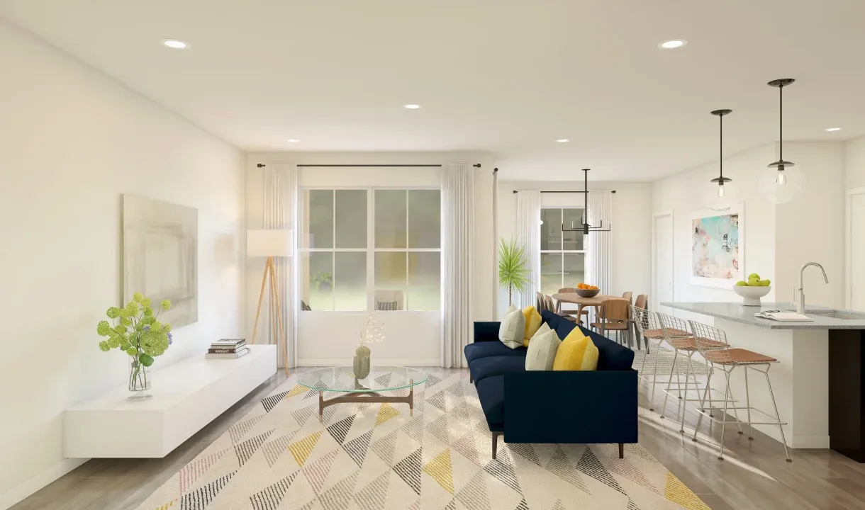 Great room with low-profile LED lighting