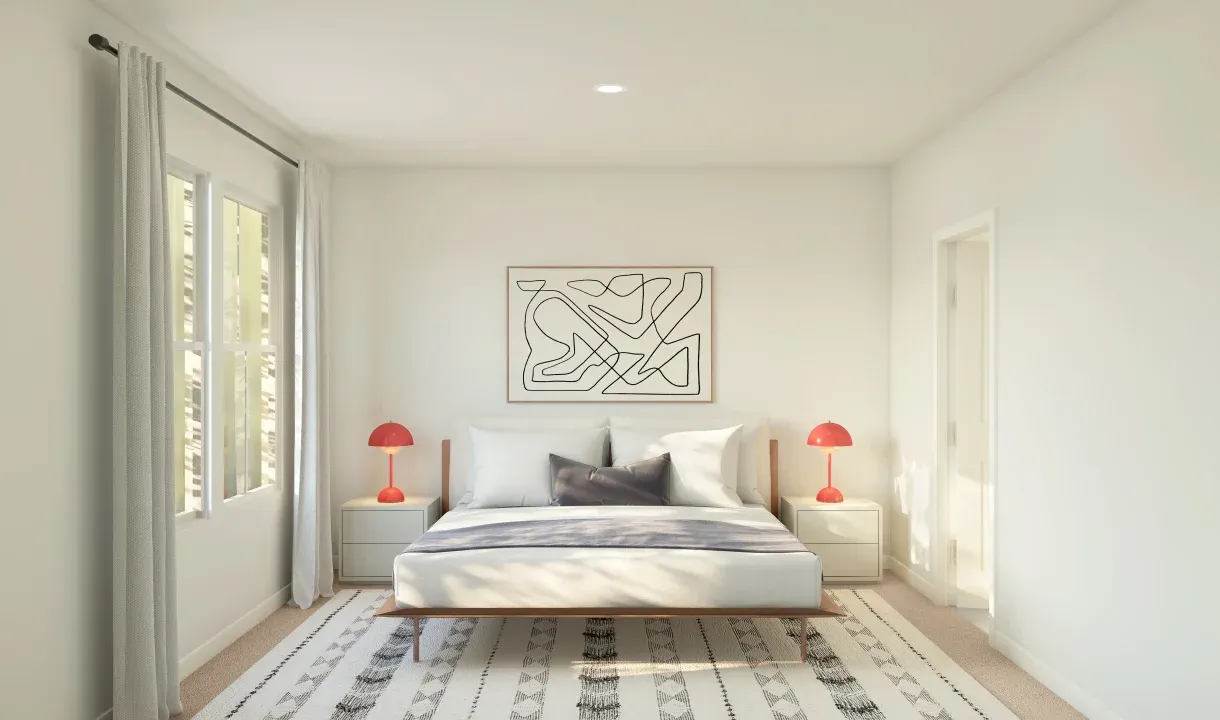 Primary suite with plush carpet