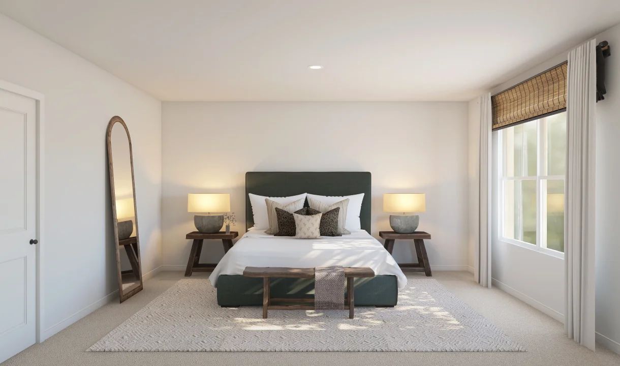 Primary suite with plush carpet
