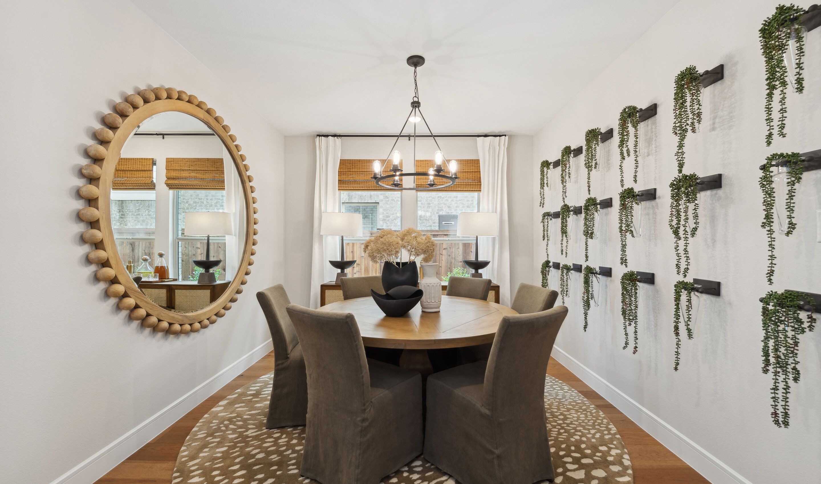 Dining room with chandelier