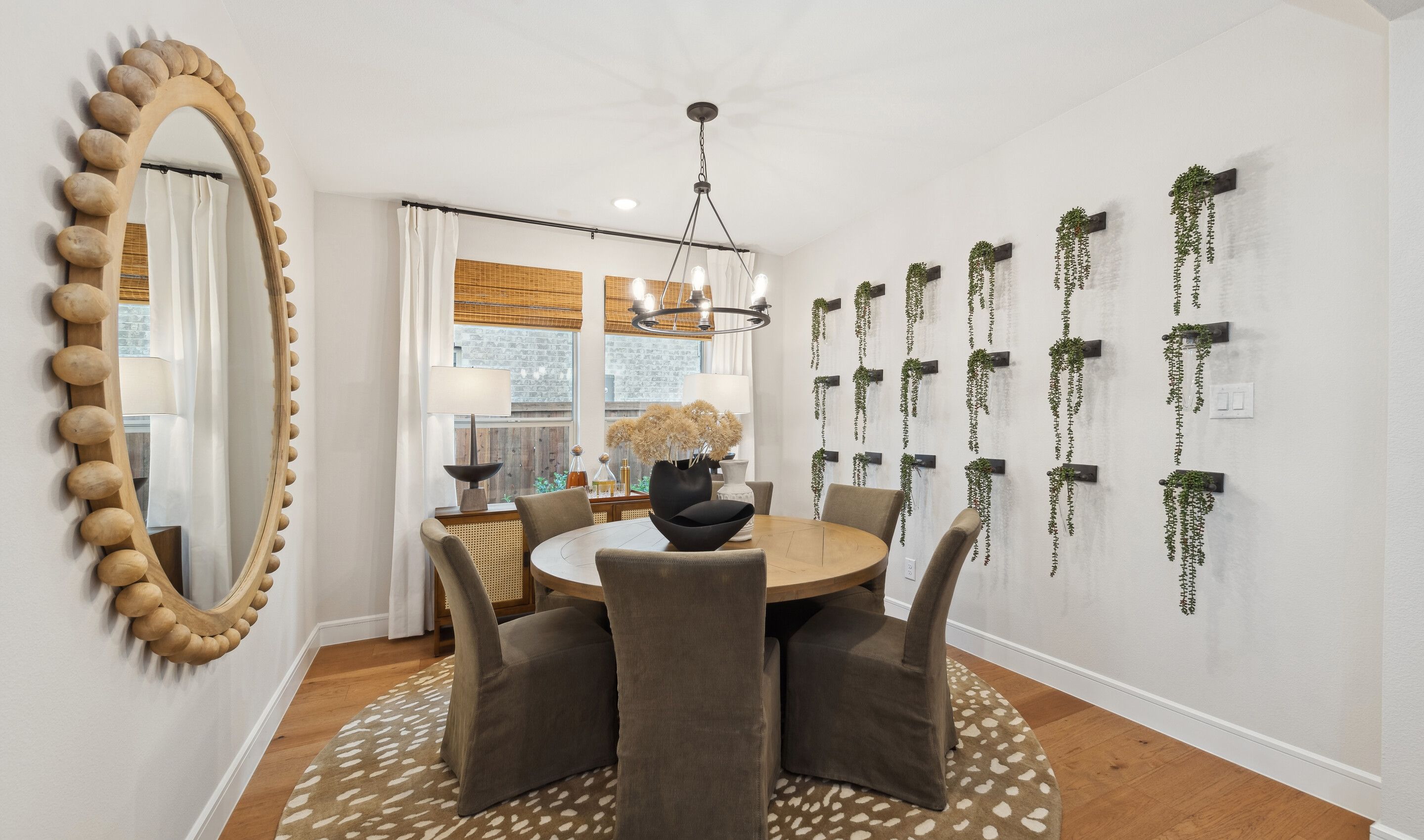 Dining room with chandelier