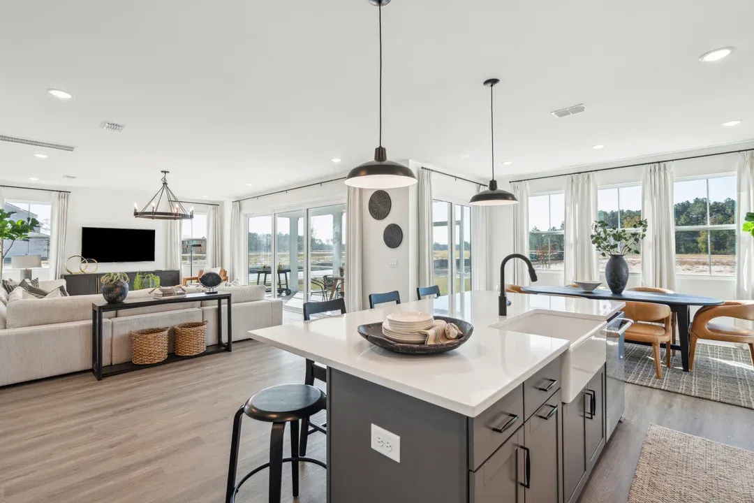 Open concept living spaces