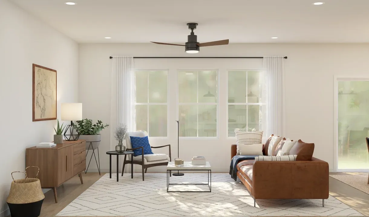 Great room with tile flooring