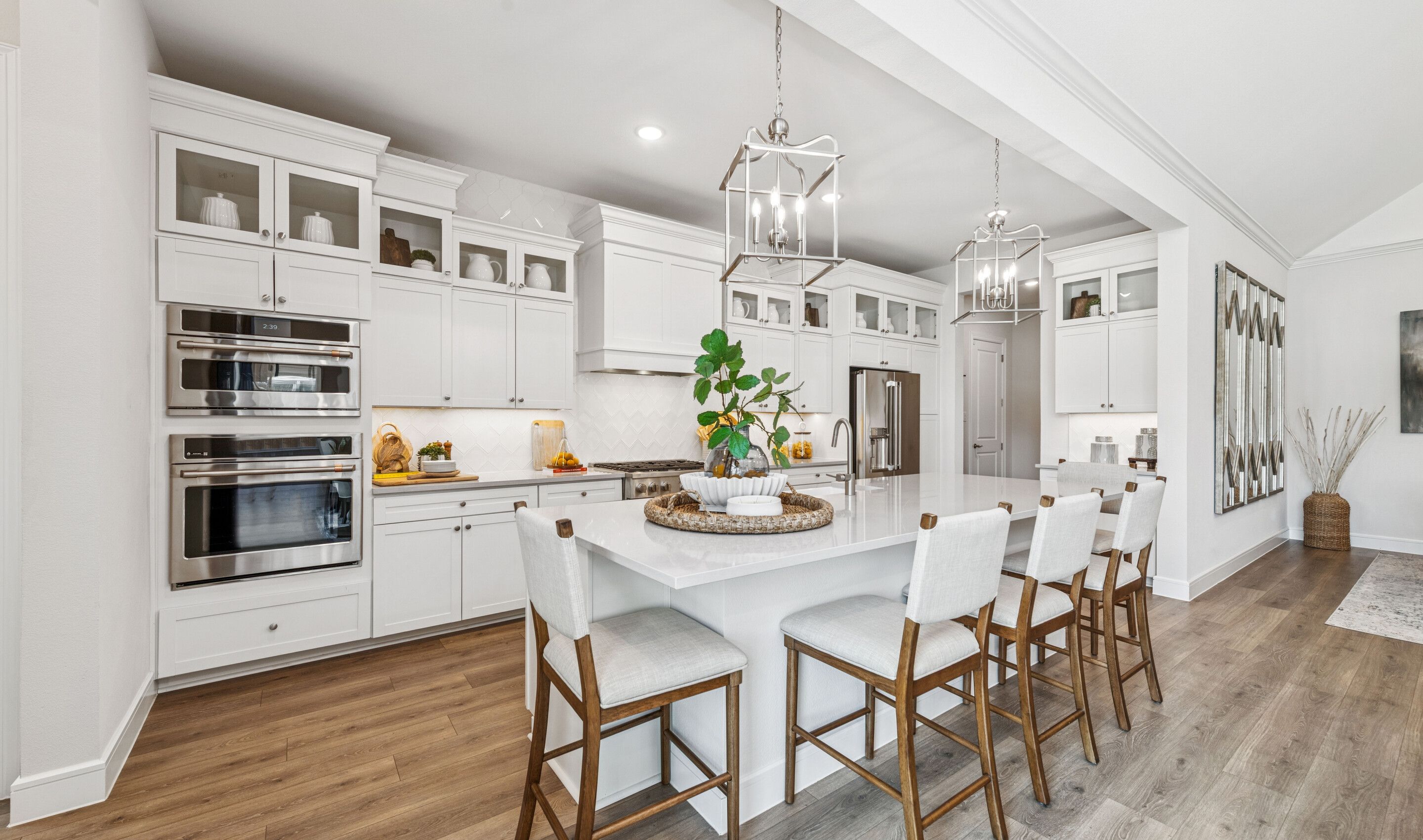 Kitchen with pendant lighting