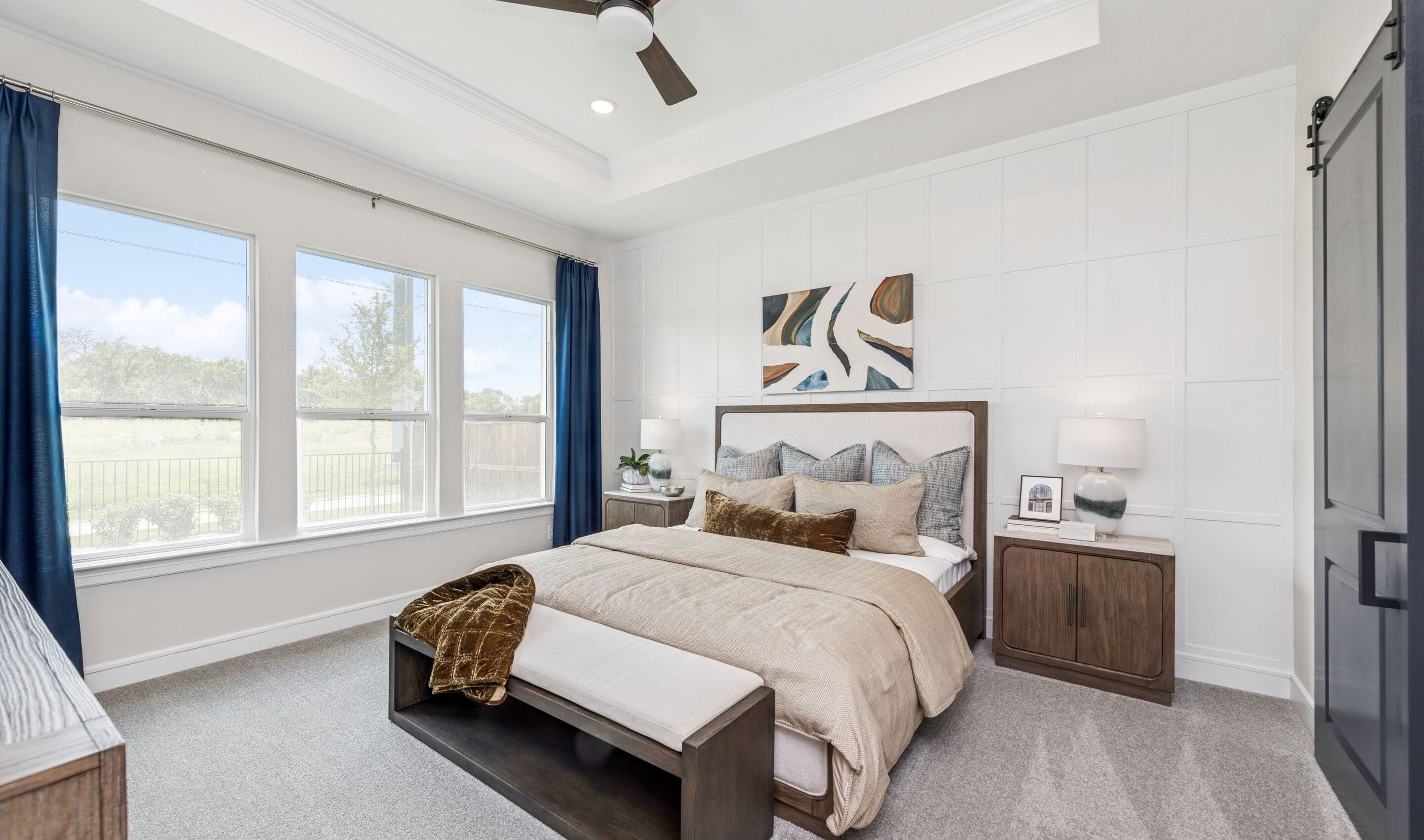 Primary suite with ceiling treatment