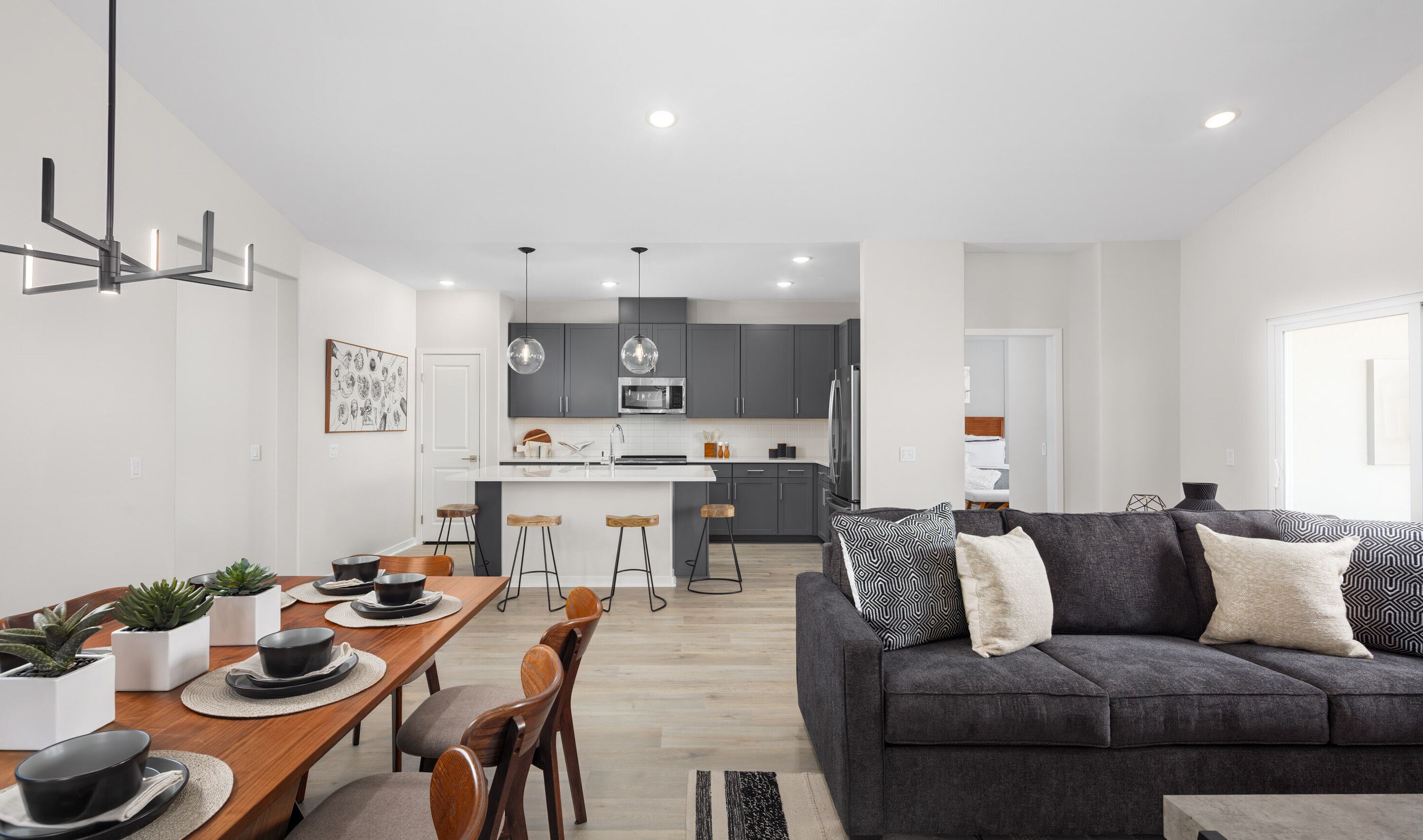 Open concept living spaces