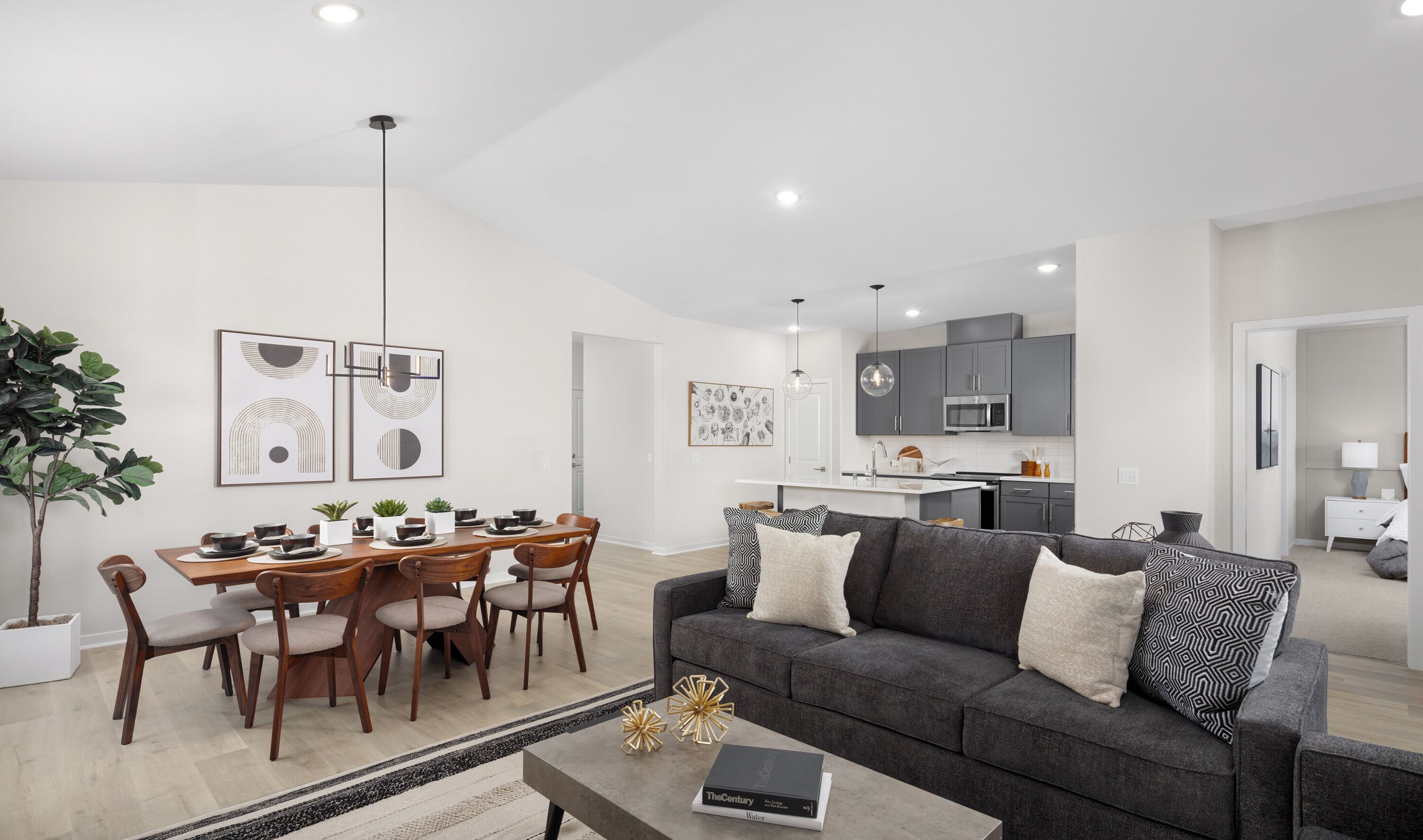 Open concept living spaces