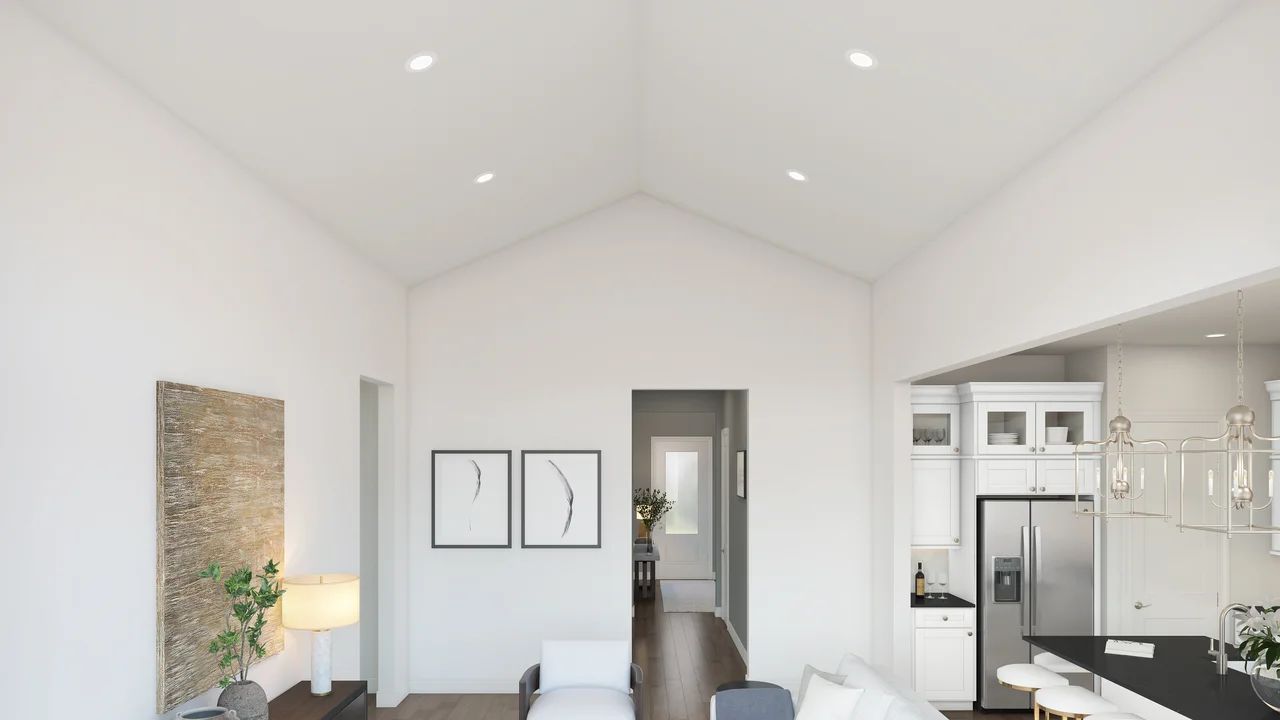 Vaulted ceiling in great room
