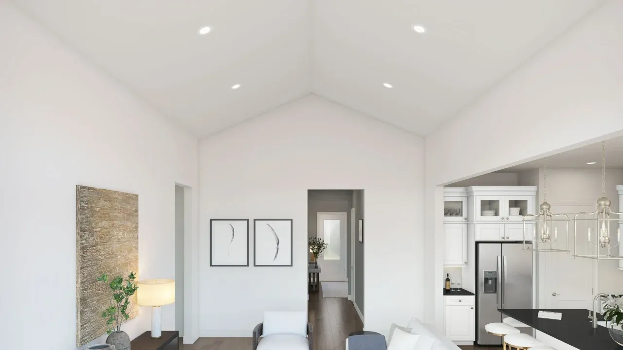 Vaulted ceiling in great room