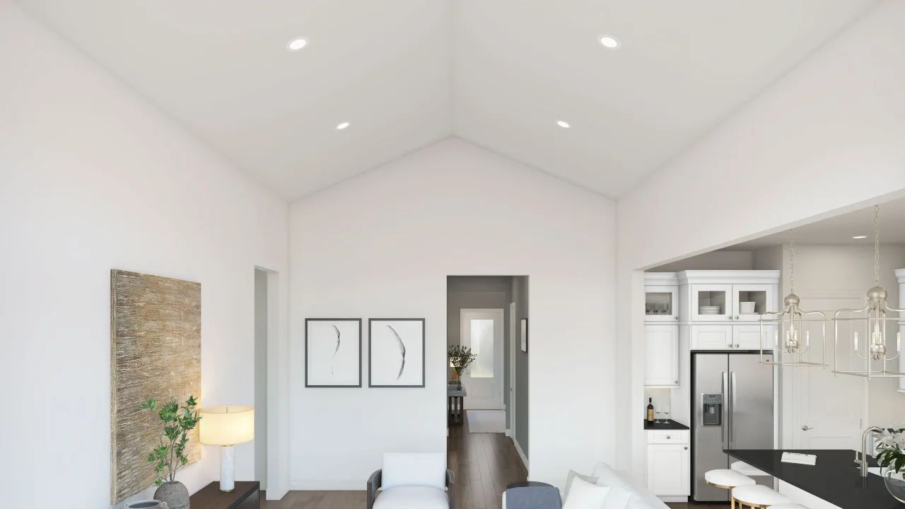 Vaulted ceiling in great room