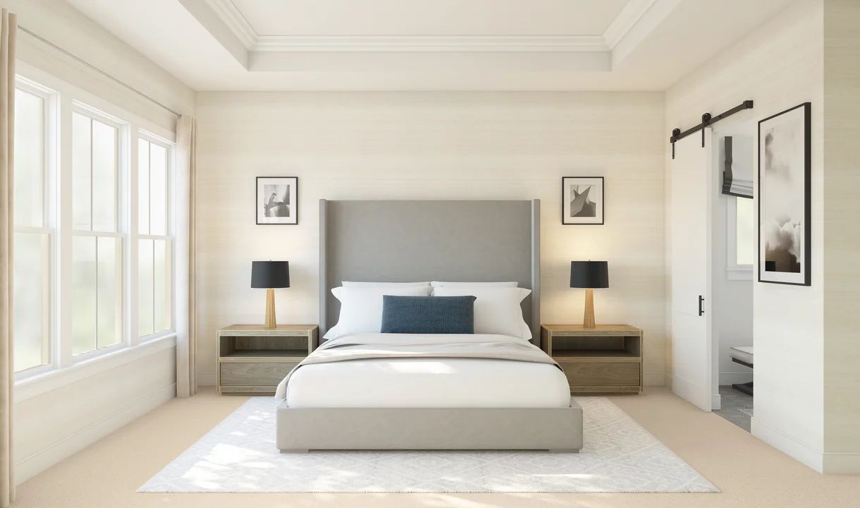 Primary suite with tray ceiling