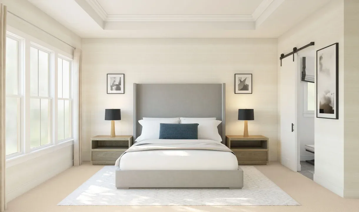Primary suite with tray ceiling