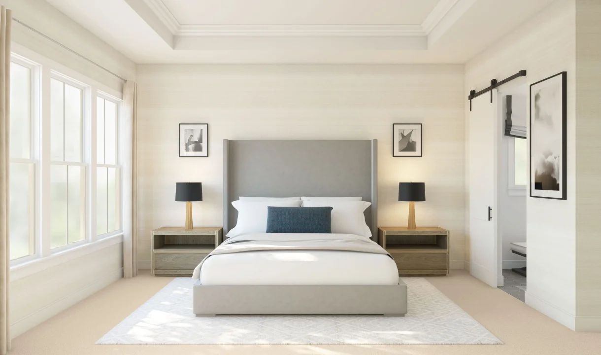 Primary suite with tray ceiling