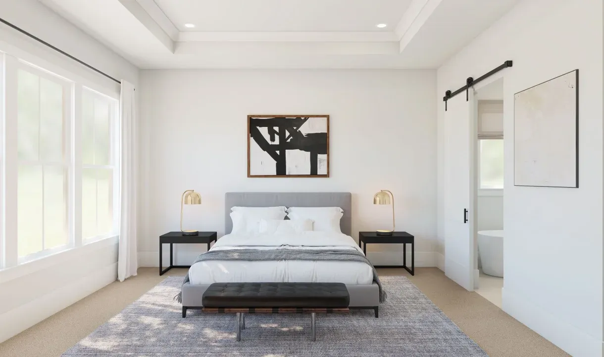 Primary suite with tray ceiling