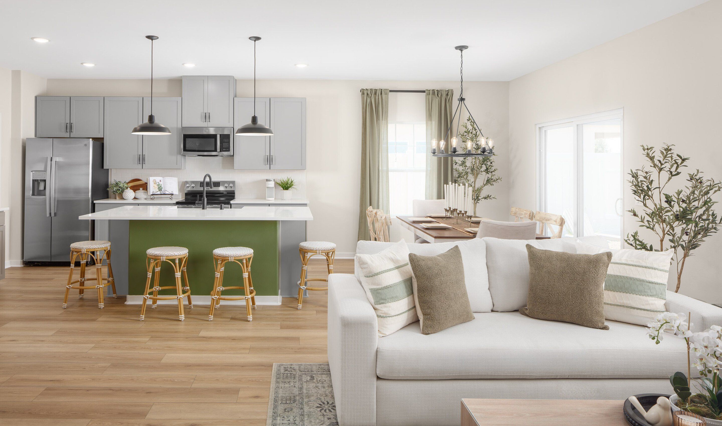 Open concept living spaces