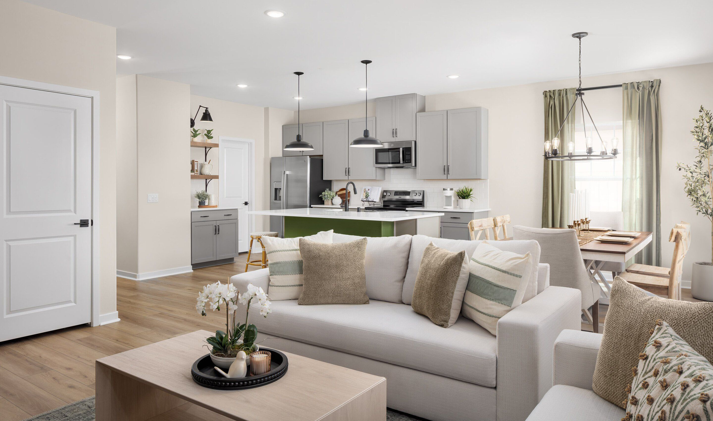 Open concept living spaces