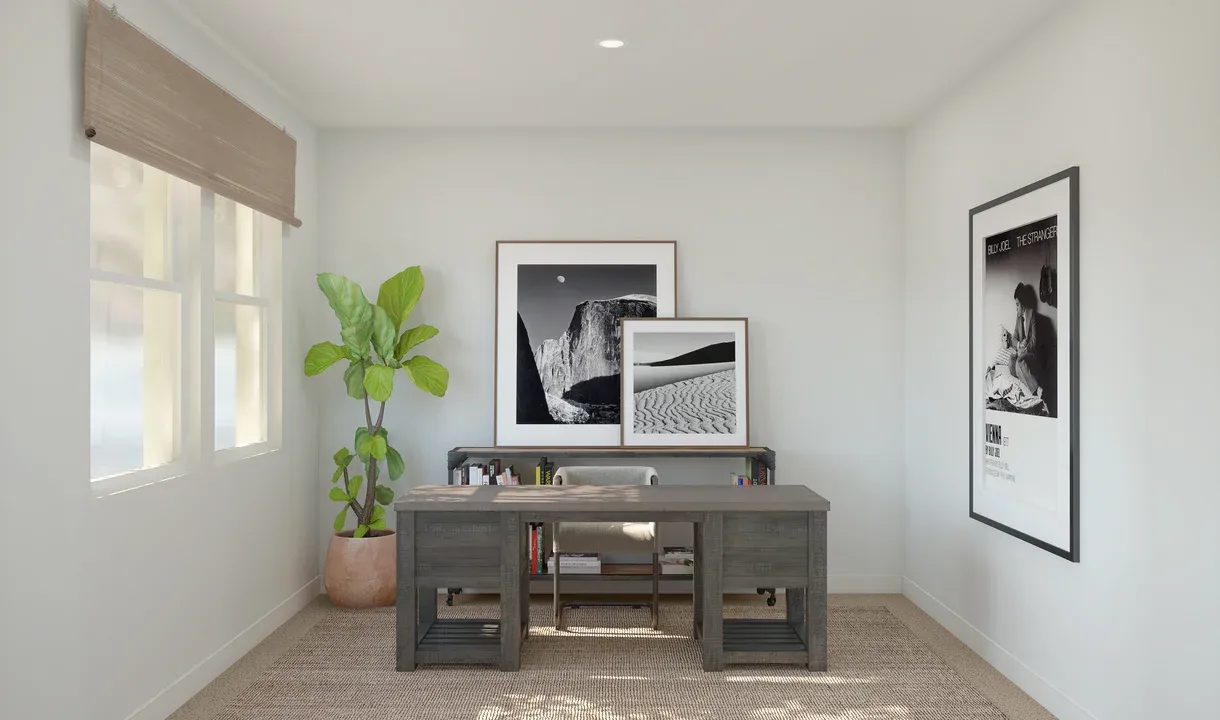 Private home office with double barn doors