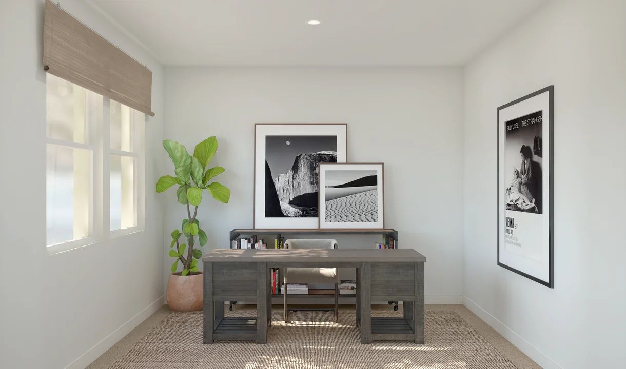 Private home office with double barn doors