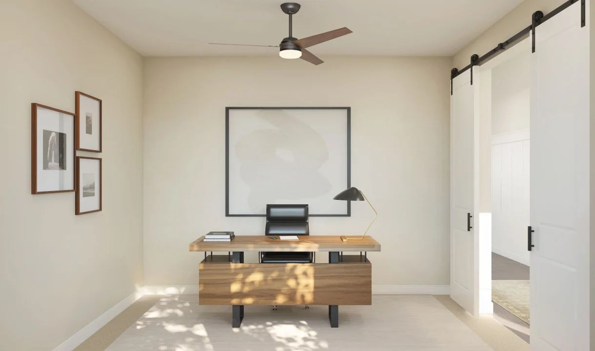 Private home office with double barn doors