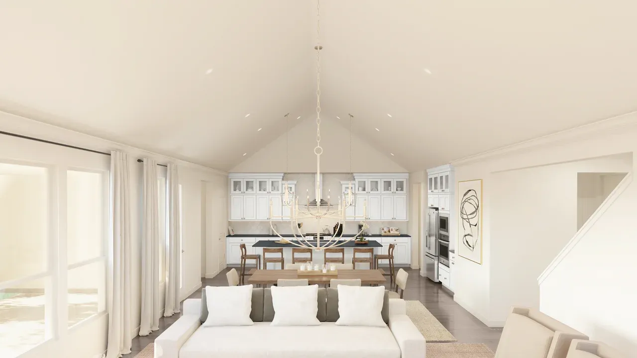 Vaulted ceiling in great room