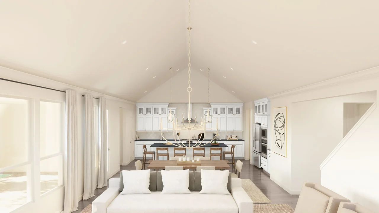 Vaulted ceiling in great room