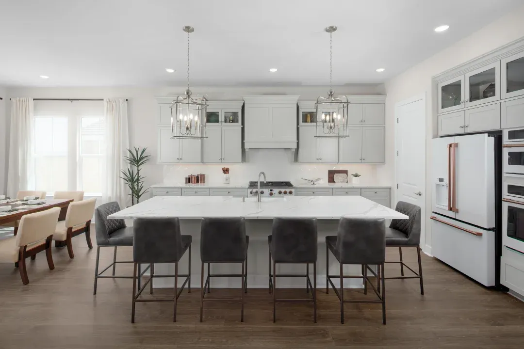 Kitchen with pendant lighting