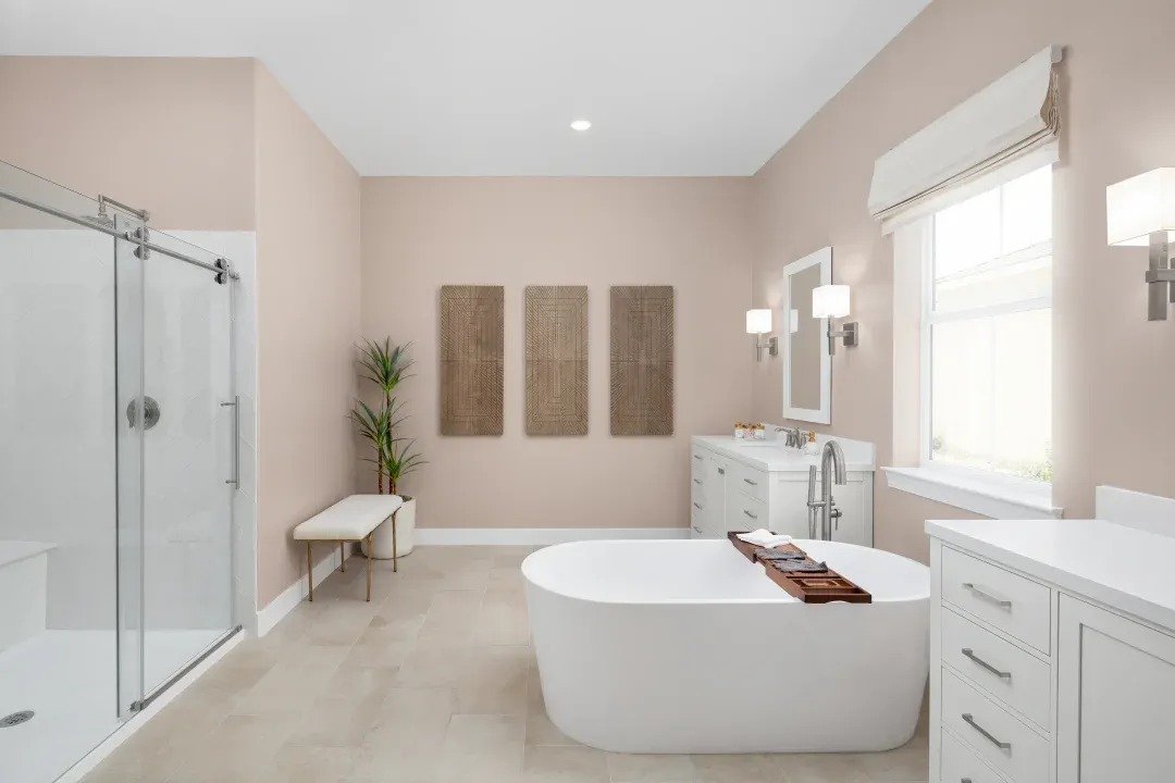 Primary bath with freestanding tub