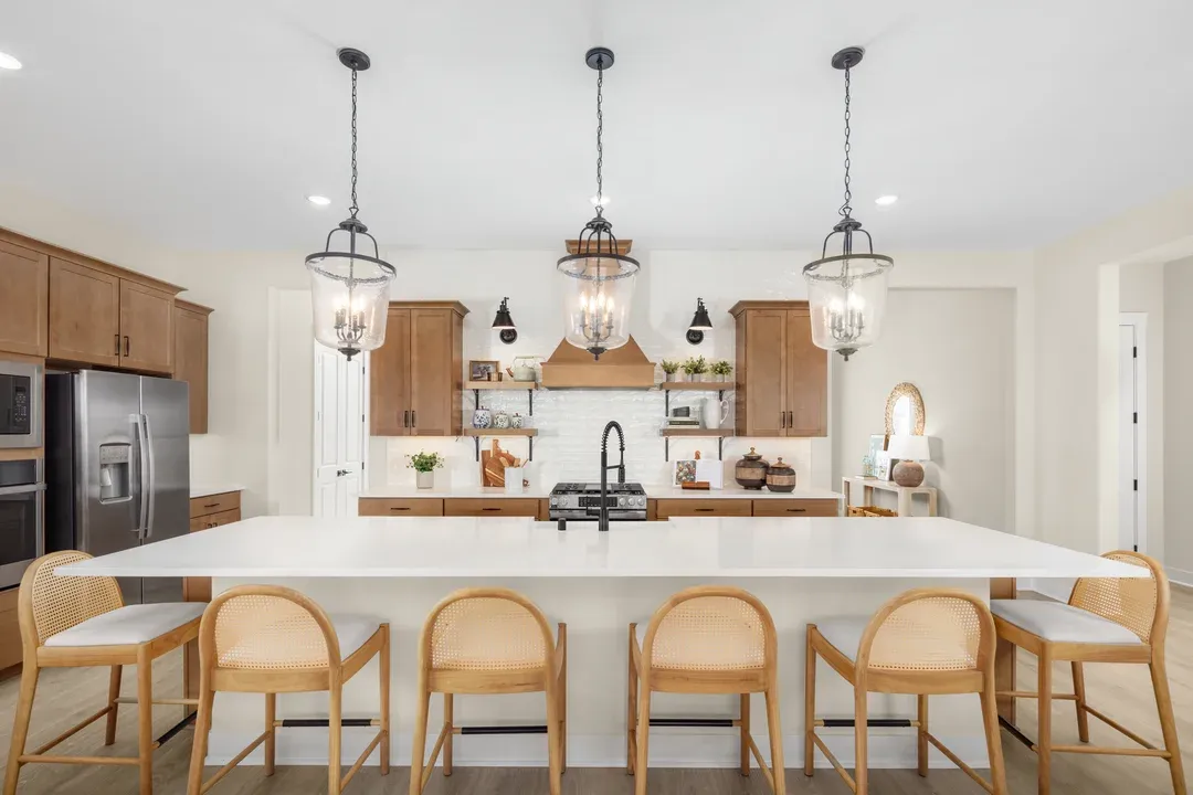 Kitchen with pendant lighting
