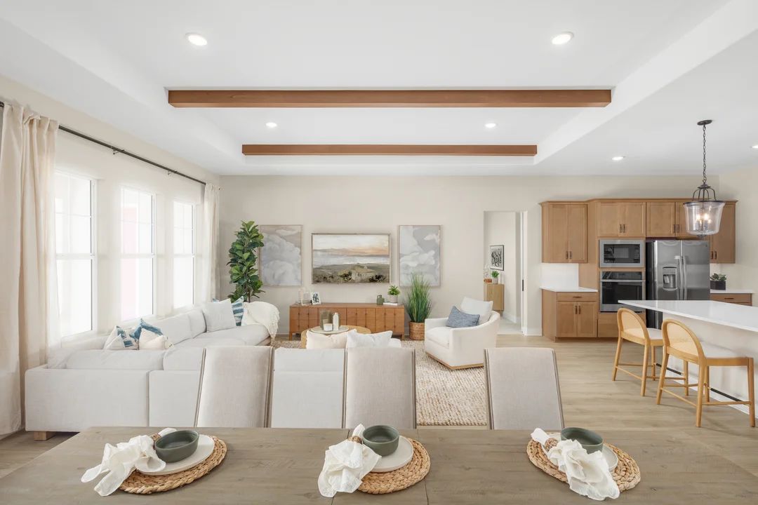 Dining area overlooking great room