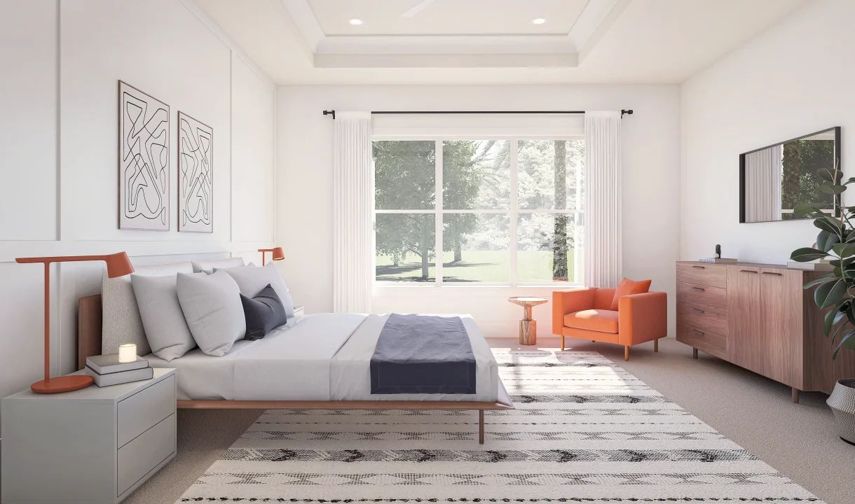 Primary suite with feature wall