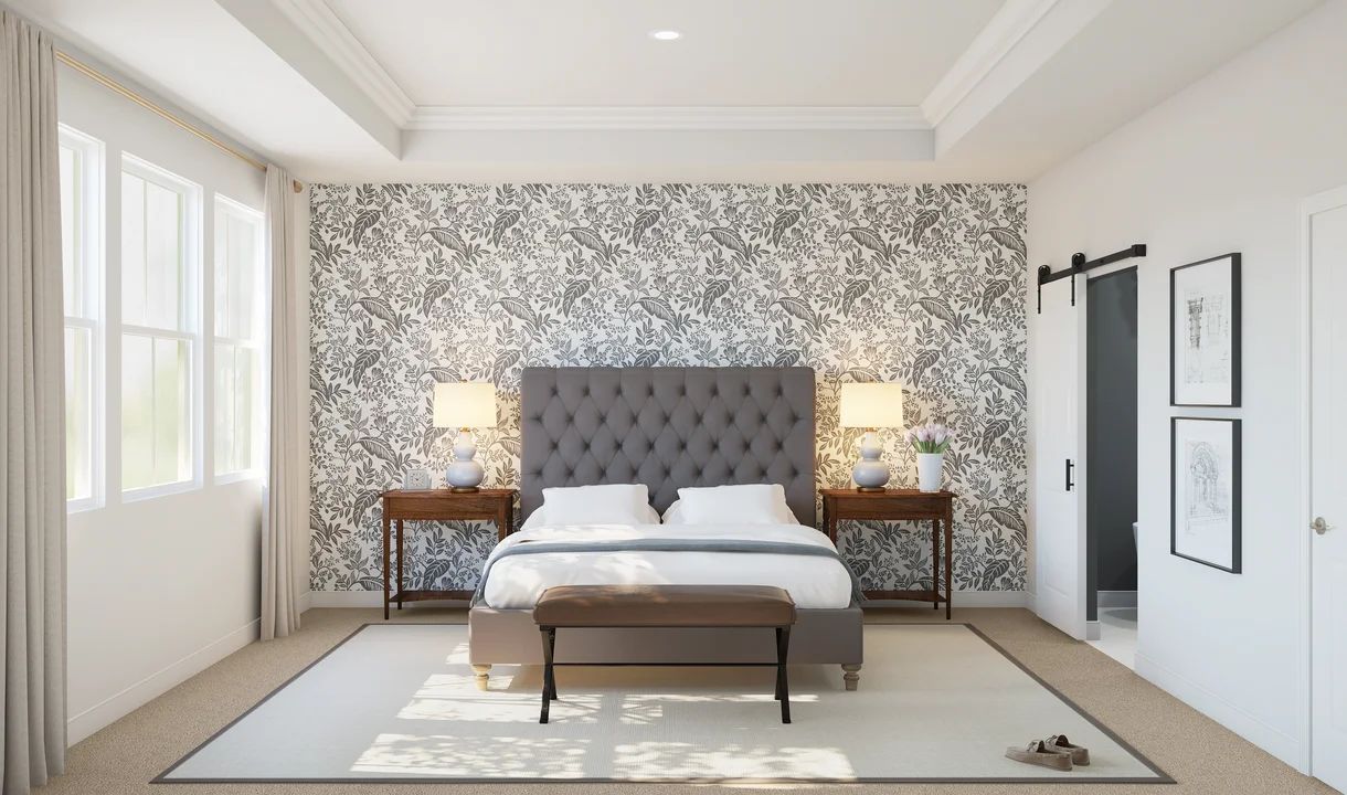 Primary suite with tray ceiling