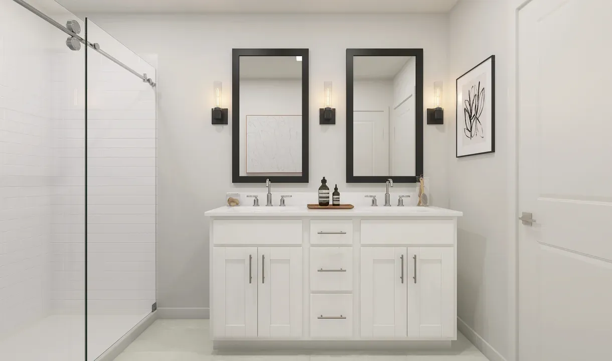 Primary bath with dual sinks