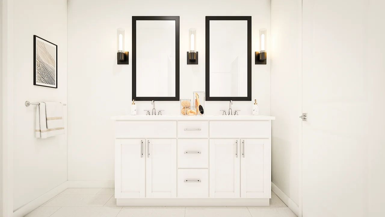 Primary bath with dual sinks