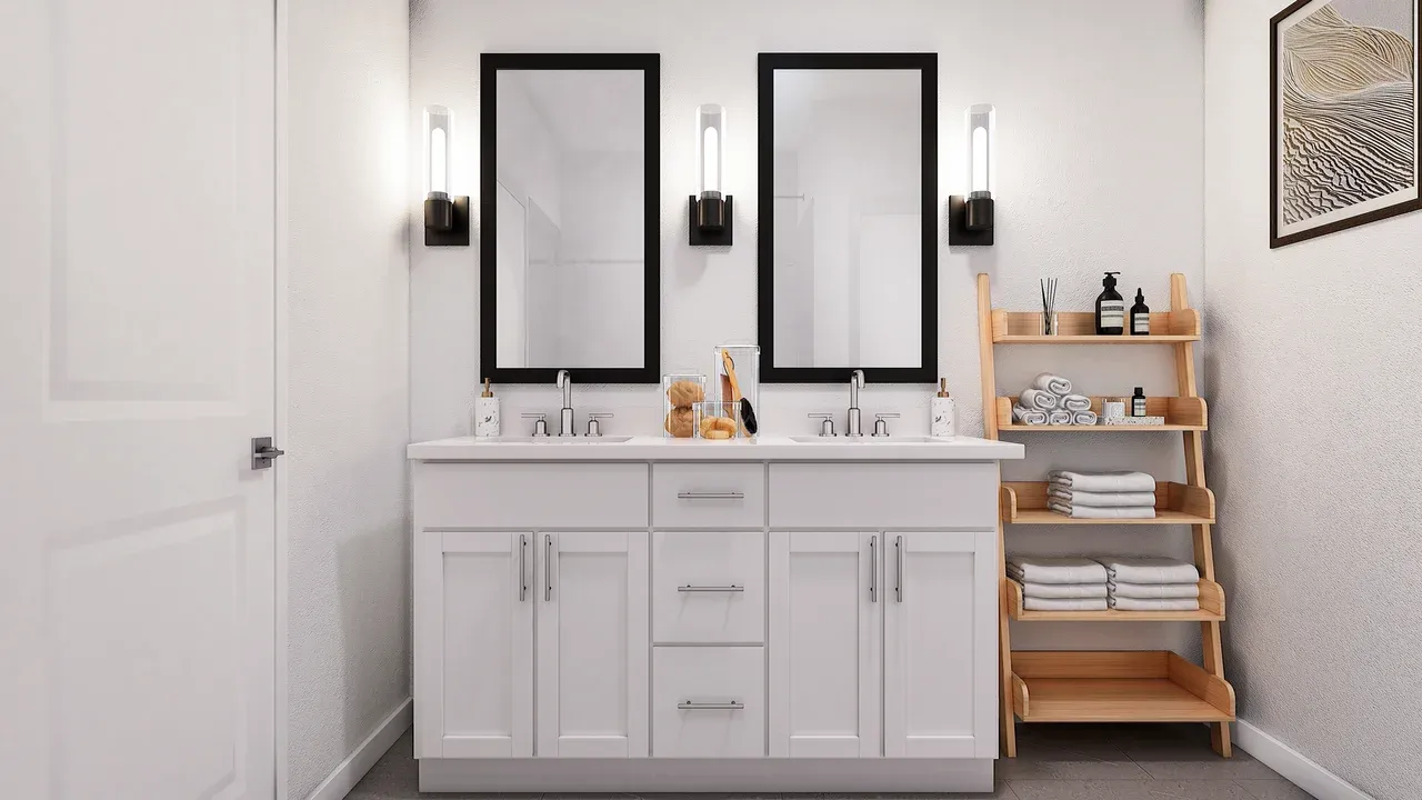 Primary bath featuring dual sinks