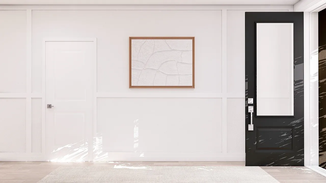 Foyer with decorative feature wall