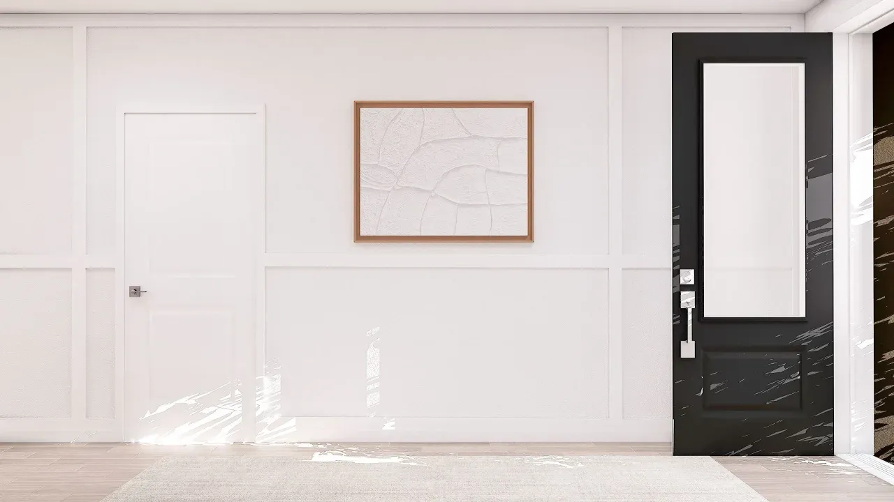 Foyer with decorative feature wall