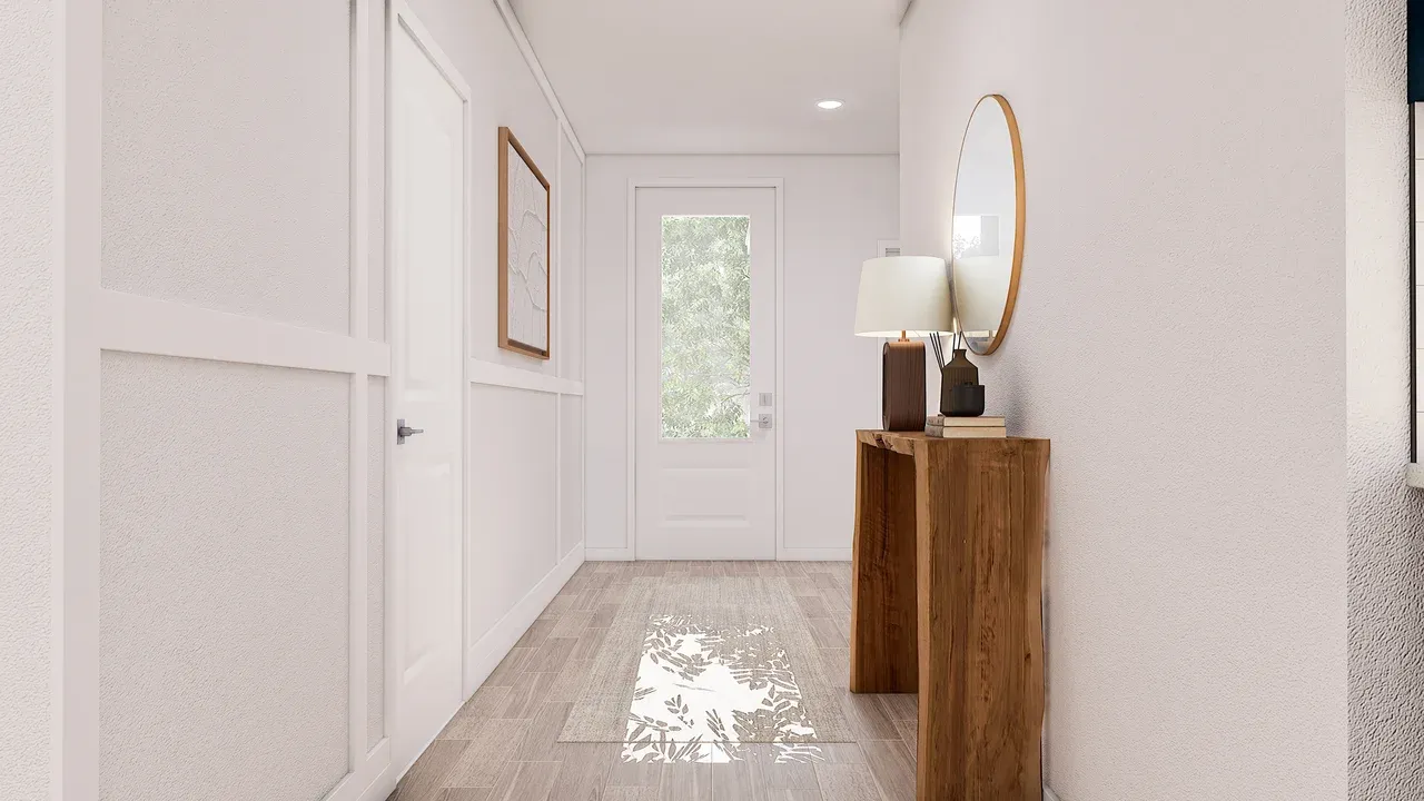 Decorative feature wall in foyer
