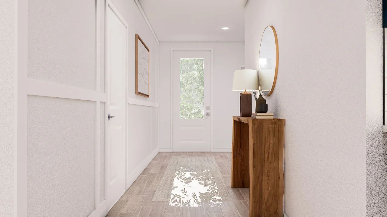 Decorative feature wall in foyer