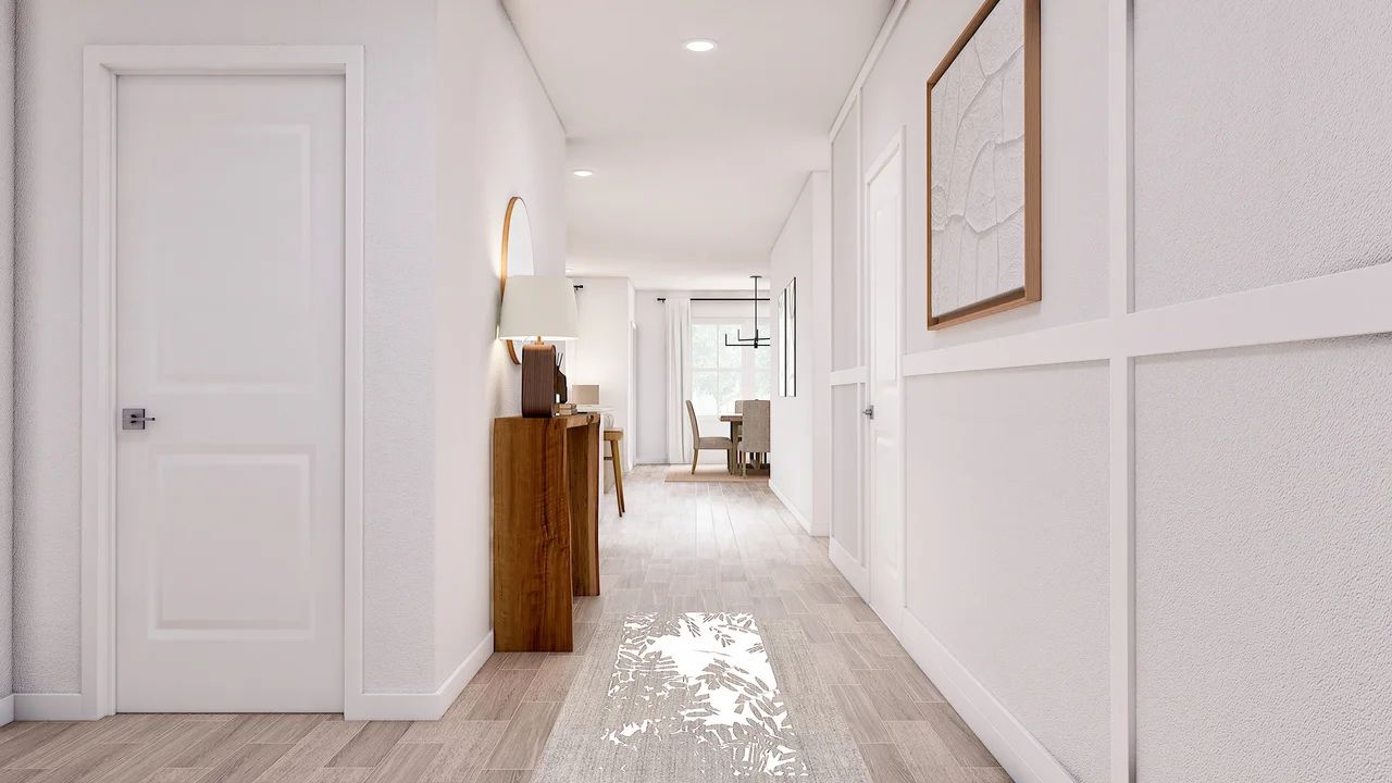 Foyer with decorative feature wall